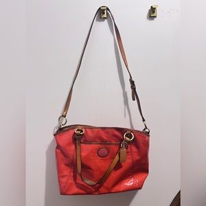 Antique Orange Coach purse